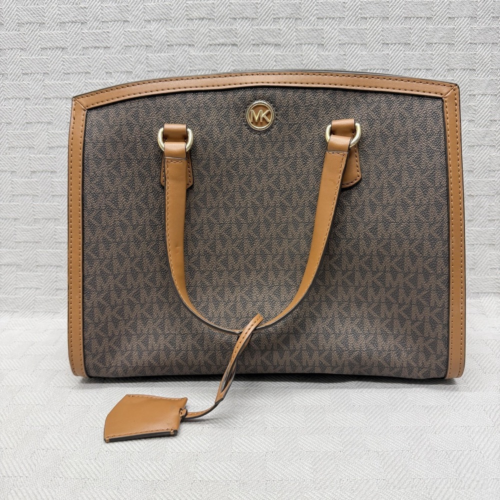 Michael Kors Chantal‎ Brown Acorn Medium Satchel Double Handle Handbag